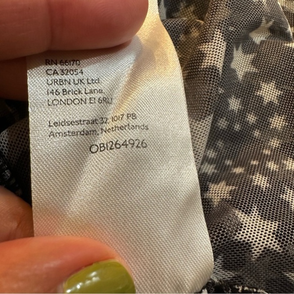Free People Marne Star Print Sheer Mesh‎ Tie Front Coquette Blouse Top Size S - Picture 12 of 13